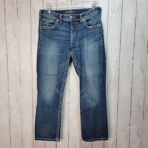 Silver Jeans Natsuki Capri Jeans Women's Size 31 Thick Stitch Blue Inseam 26".